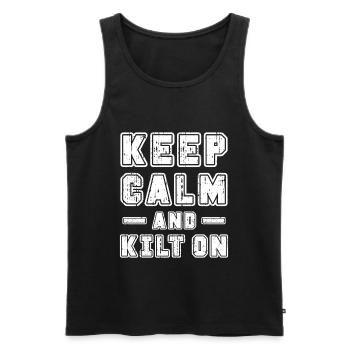 Schottenrock Kilt Spruch Schottland Highlands - Männer Premium Bio Tank Top - Schwarz - Vorne - AI Model Male 178 light (178cm)