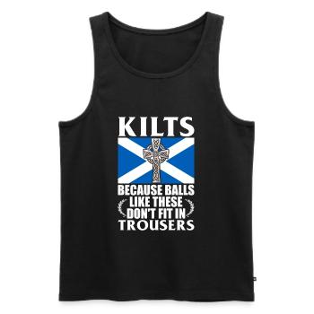 Schottischer Kilt-Liebhaber - Männer Premium Bio Tank Top - Schwarz - Vorne - Michal (187cm)