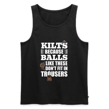 Schottischer Mann Kilt Träger Schottenrock - Männer Premium Bio Tank Top - Schwarz - Vorne - AI Model Male 178 light (178cm)