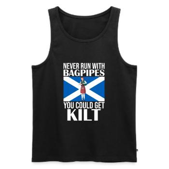 Schottland Fans Tradition Kilt Schottenrock - Männer Premium Bio Tank Top - Schwarz - Vorne - AI Model Male 178 light (178cm)