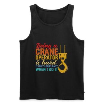 Kranführer Baustelle Hochbau Kranführer Kran - Männer Premium Bio Tank Top - Schwarz - Vorne - AI Model Male 178 light (178cm)