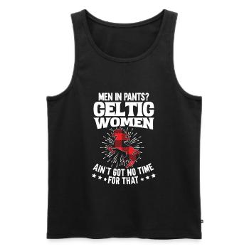 Lustiger Schottland Kilt Spruch Schottenrock - Männer Premium Bio Tank Top - Schwarz - Vorne - AI Model Male 178 light (178cm)