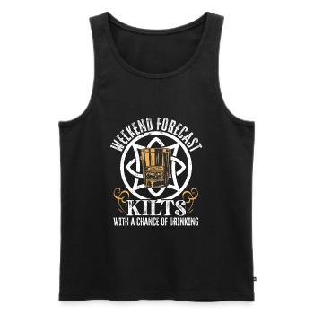 Herrenrock Schottenrock Kilt Schottland Spruch - Männer Premium Bio Tank Top - Schwarz - Vorne - AI Model Male 178 light (178cm)