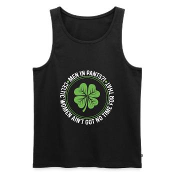 Kilt Männer Spruch Schottenrock - Männer Premium Bio Tank Top - Schwarz - Vorne - Michal (187cm)
