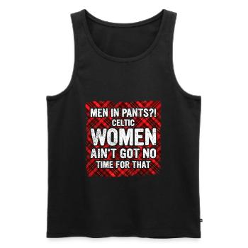 Kilt Männer Spruch Schottenrock - Männer Premium Bio Tank Top - Schwarz - Vorne - Michal (187cm)