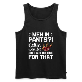 Kilt Männer Spruch Schottenrock - Männer Premium Bio Tank Top - Schwarz - Vorne - Michal (187cm)