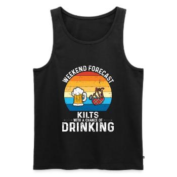 Kilt Männer Spruch Schottenrock - Männer Premium Bio Tank Top - Schwarz - Vorne - Michal (187cm)