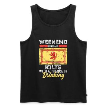 Kilt Männer Spruch Schottenrock - Männer Premium Bio Tank Top - Schwarz - Vorne - Michal (187cm)