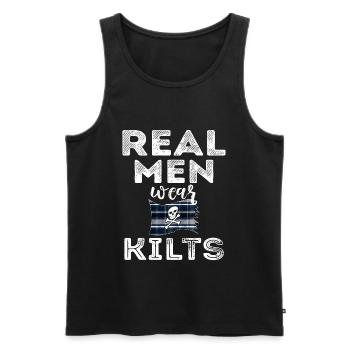 Kilt Männer Spruch Schottenrock - Männer Premium Bio Tank Top - Schwarz - Vorne - Michal (187cm)