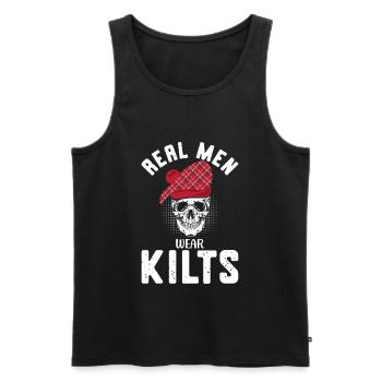 Kilt Männer Spruch Schottenrock - Männer Premium Bio Tank Top - Schwarz - Vorne - Michal (187cm)