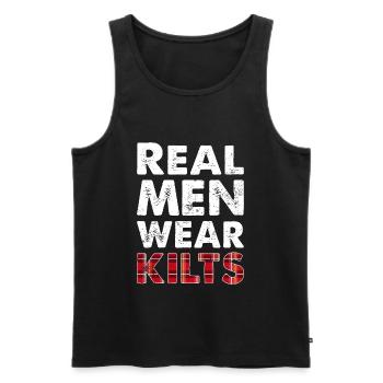 Kilt Männer Spruch Schottenrock - Männer Premium Bio Tank Top - Schwarz - Vorne - Michal (187cm)