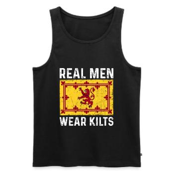 Kilt Männer Spruch Schottenrock - Männer Premium Bio Tank Top - Schwarz - Vorne - Michal (187cm)