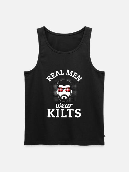 Kilt Männer Spruch Schottenrock - Männer Premium Bio Tank Top - Schwarz