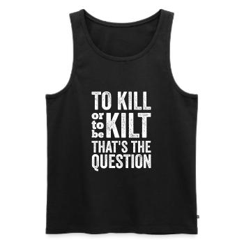 Schottischer Kilt Tracht - Schottenrock Schottland - Männer Premium Bio Tank Top - Schwarz - Vorne - Michal (187cm)