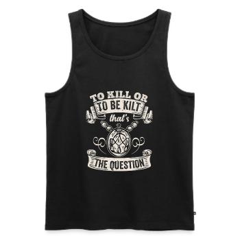 Schottischer Kilt Tracht - Schottenrock Schottland - Männer Premium Bio Tank Top - Schwarz - Vorne - Michal (187cm)
