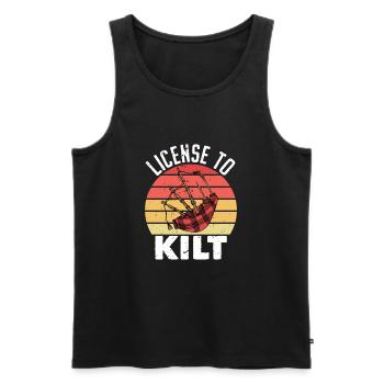 Schottischer Kilt Tracht - Schottenrock Schottland - Männer Premium Bio Tank Top - Schwarz - Vorne - Michal (187cm)