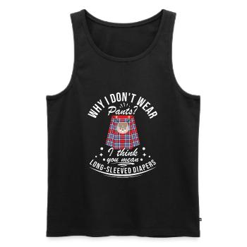 Schottischer Kilt Tracht - Schottenrock Schottland - Männer Premium Bio Tank Top - Schwarz - Vorne - Michal (187cm)