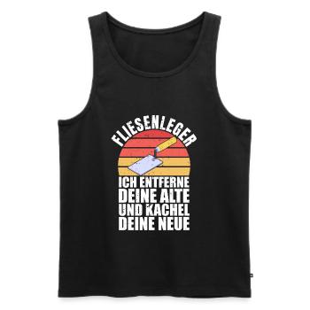Fliesenleger Fliesen Handwerker - Männer Premium Bio Tank Top - Schwarz - Vorne - AI Model Male 178 light (178cm)