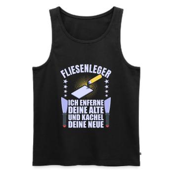 Fliesenleger Fliesen Handwerker - Männer Premium Bio Tank Top - Schwarz - Vorne - AI Model Male 178 light (178cm)