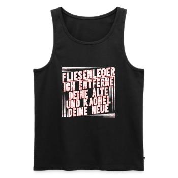 Fliesenleger Fliesen Handwerker - Männer Premium Bio Tank Top - Schwarz - Vorne - AI Model Male 178 light (178cm)