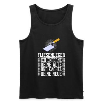 Fliesenleger Fliesen Handwerker - Männer Premium Bio Tank Top - Schwarz - Vorne - AI Model Male 178 light (178cm)