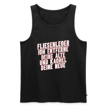 Fliesenleger Fliesen Handwerker - Männer Premium Bio Tank Top - Schwarz - Vorne - AI Model Male 178 light (178cm)