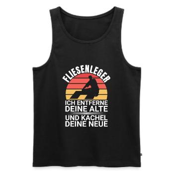 Fliesenleger Fliesenlegerhandwerker - Männer Premium Bio Tank Top - Schwarz - Vorne - Michal (187cm)