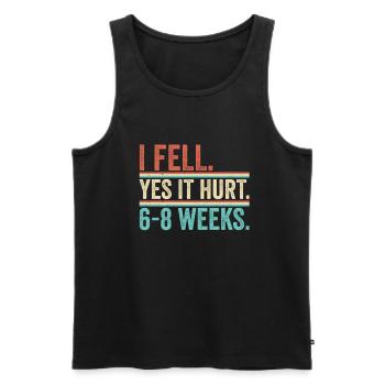 Gebrochener Arm Spruch - Fraktur Gipsarm - Männer Premium Bio Tank Top - Schwarz - Vorne - AI Model Male 178 light (178cm)