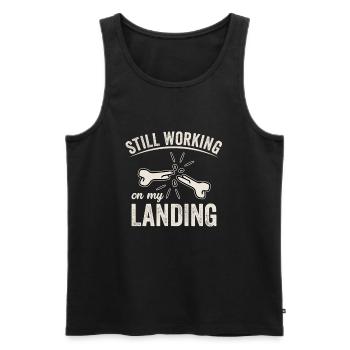 Gebrochener Arm Spruch - Ambruch Fraktur Gipsarm - Männer Premium Bio Tank Top - Schwarz - Vorne - AI Model Male 178 light (178cm)