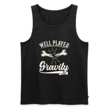 Gebrochener Arm Spruch - Fraktur Gipsarm - Männer Premium Bio Tank Top - Schwarz - Vorne - AI Model Male 178 light (178cm)