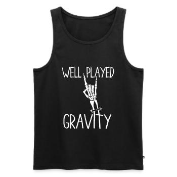 Gebrochener Arm Spruch - Ambruch Fraktur Gipsarm - Männer Premium Bio Tank Top - Schwarz - Vorne - Michal (187cm)