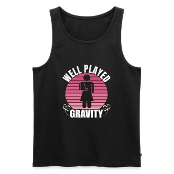 Gebrochener Arm Spruch - Ambruch Fraktur Gipsarm - Männer Premium Bio Tank Top - Schwarz - Vorne - Michal (187cm)