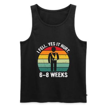 Gebrochener Arm Spruch - Fraktur Gipsarm - Männer Premium Bio Tank Top - Schwarz - Vorne - AI Model Male 178 light (178cm)