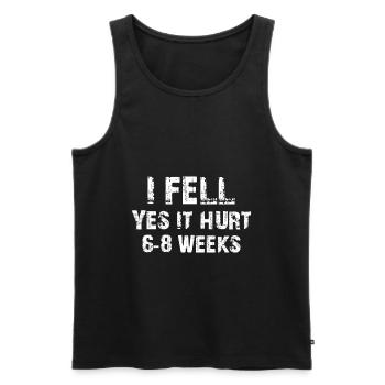 Gebrochener Arm Spruch - Fraktur Gipsarm - Männer Premium Bio Tank Top - Schwarz - Vorne - AI Model Male 178 light (178cm)