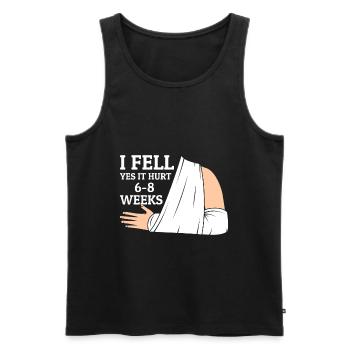 Gebrochener Arm Spruch - Fraktur Gipsarm - Männer Premium Bio Tank Top - Schwarz - Vorne - AI Model Male 178 light (178cm)