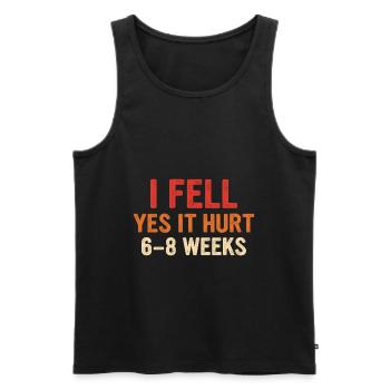 Gebrochener Arm Spruch - Fraktur Gipsarm - Männer Premium Bio Tank Top - Schwarz - Vorne - AI Model Male 178 light (178cm)