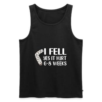 Gebrochener Arm Spruch - Fraktur Gipsarm - Männer Premium Bio Tank Top - Schwarz - Vorne - AI Model Male 178 light (178cm)