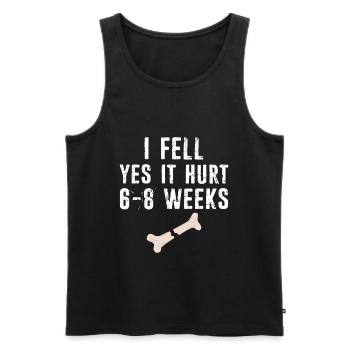 Gebrochener Arm Spruch - Fraktur Gipsarm - Männer Premium Bio Tank Top - Schwarz - Vorne - AI Model Male 178 light (178cm)