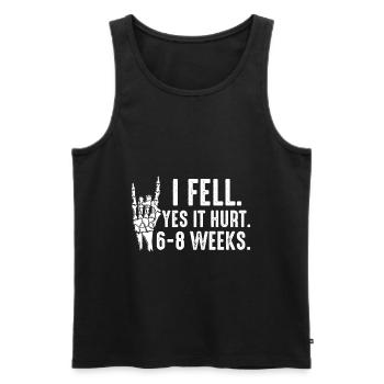 Gebrochener Arm Spruch - Fraktur Gipsarm - Männer Premium Bio Tank Top - Schwarz - Vorne - AI Model Male 178 light (178cm)