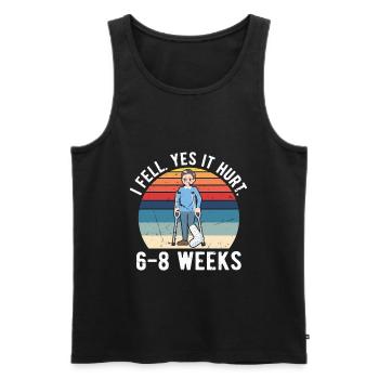 Gebrochenes Bein Spruch - Fraktur Gipbein - Männer Premium Bio Tank Top - Schwarz - Vorne - AI Model Male 178 light (178cm)