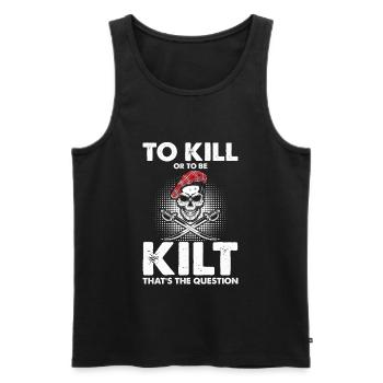 Schottischer Kilt Tracht Spruch - Schottenrock - Männer Premium Bio Tank Top - Schwarz - Vorne - Michal (187cm)