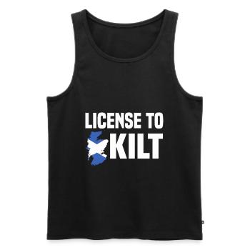 Schottischer Kilt Tracht Spruch - Schottenrock - Männer Premium Bio Tank Top - Schwarz - Vorne - Michal (187cm)