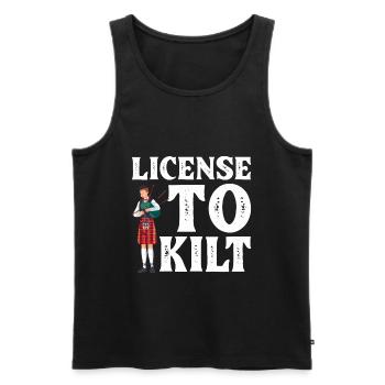 Schottischer Kilt Tracht Spruch - Schottenrock - Männer Premium Bio Tank Top - Schwarz - Vorne - Michal (187cm)