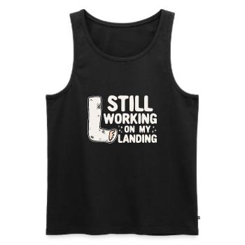 Gebrochenes Bein Spruch - Fraktur Gipsbein - Männer Premium Bio Tank Top - Schwarz - Vorne - AI Model Male 178 light (178cm)