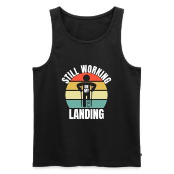 Gebrochenes Bein Spruch - Fraktur Gipsbein - Männer Premium Bio Tank Top - Schwarz - Vorne - AI Model Male 178 light (178cm)