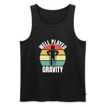 Gebrochenes Bein Spruch - Fraktur Gipsbein - Männer Premium Bio Tank Top - Schwarz - Vorne - AI Model Male 178 light (178cm)