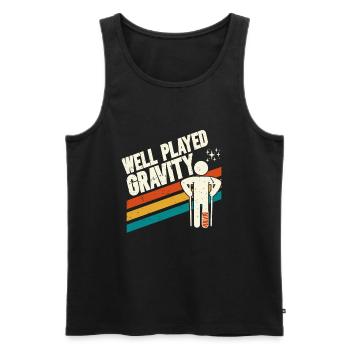 Gebrochenes Bein Spruch - Fraktur Gipsbein - Männer Premium Bio Tank Top - Schwarz - Vorne - AI Model Male 178 light (178cm)