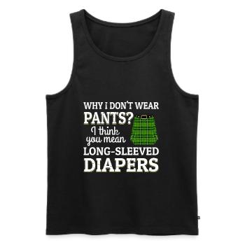 Schottischer Kilt Tracht Spruch - Schottenrock - Männer Premium Bio Tank Top - Schwarz - Vorne - Michal (187cm)