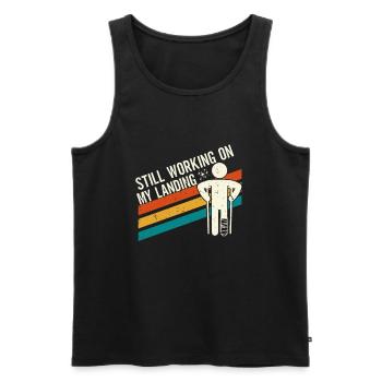 Gebrochenes Bein Spruch - Fraktur Gipsbein - Männer Premium Bio Tank Top - Schwarz - Vorne - AI Model Male 178 light (178cm)