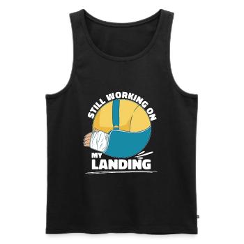 Gebrochener Arm Spruch - Fraktur Gipsarm - Männer Premium Bio Tank Top - Schwarz - Vorne - AI Model Male 178 light (178cm)